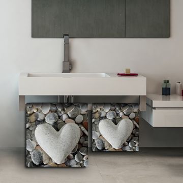 Coppia Salviette Bagno Big Heart Stone