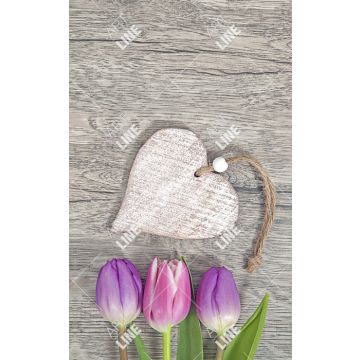 Coppia Salviette Bagno Heart and Tulips