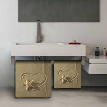 Coppia Salviette Bagno Heart Of Sand