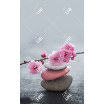Coppia Salviette Zen Peach Flowers