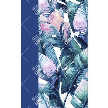Coppia Salviette Bagno Blue and Pink Fern