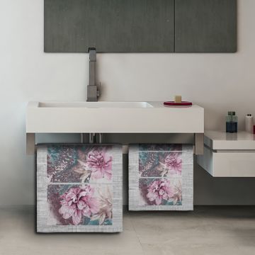 Coppia Salviette Bagno Pink Peony