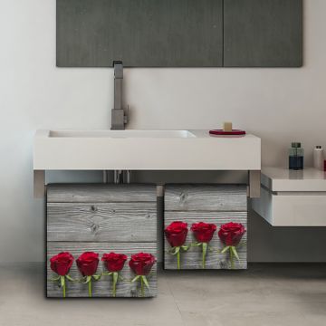 Coppia Salviette Bagno Red Roses