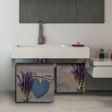 Coppia Salviette Bagno Lavender and Heart