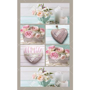 Coppia Salviette Bagno Roses and Heart