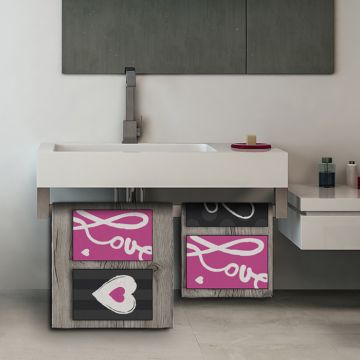 Coppia Salviette Bagno Pink Love