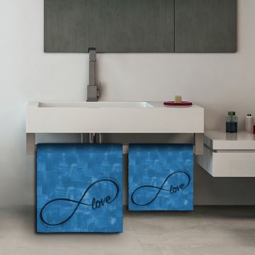 Coppia Salviette Bagno Infinity Love