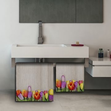 Coppia Salviette Bagno Colorful Tulips