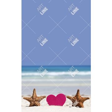 Coppia Salviette Bagno Starfish and Heart