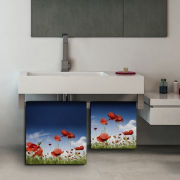 Coppia Salviette Bagno Red Poppies