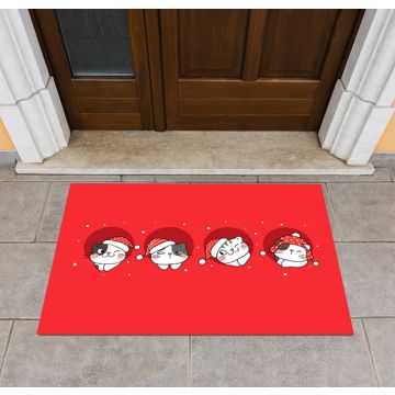 Tappeto FuoriPorta Christmas Red Cats