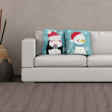 Cuscino Christmas Snowman And Penguin