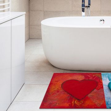 Tappeto Bagno Red and Blue Heart