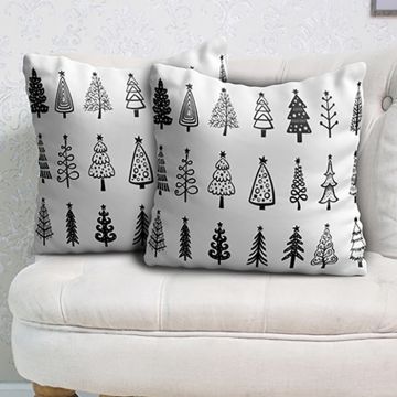 Cuscino Christmas Pattern Trees