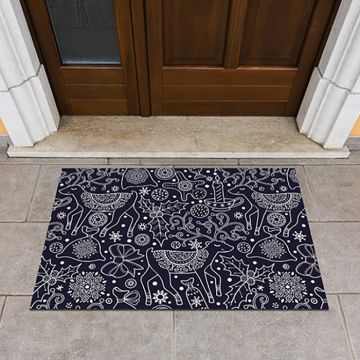 Tappeto FuoriPorta Christmas Blue Pattern