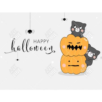 Coppia Tovagliette Halloween Cat