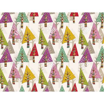 Coppia Tovagliette Set Americana Christmas Colorful Trees