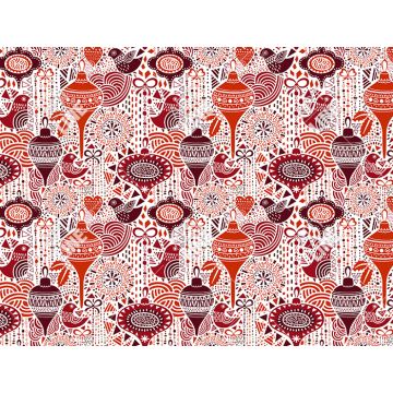 Coppia Tovagliette Set Americana Christmas Red Pattern