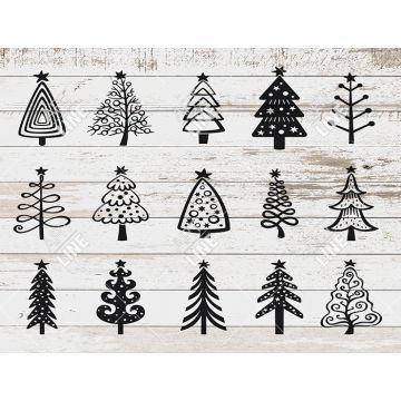Coppia Tovagliette Set Americana Christmas Pattern Trees
