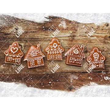 Coppia Tovagliette Set Americana Christmas Biscuit House