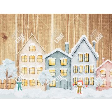 Coppia Tovagliette Set Americana Snowy Houses