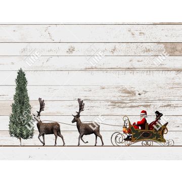 Coppia Tovagliette Set Americana Santa Claus Sled